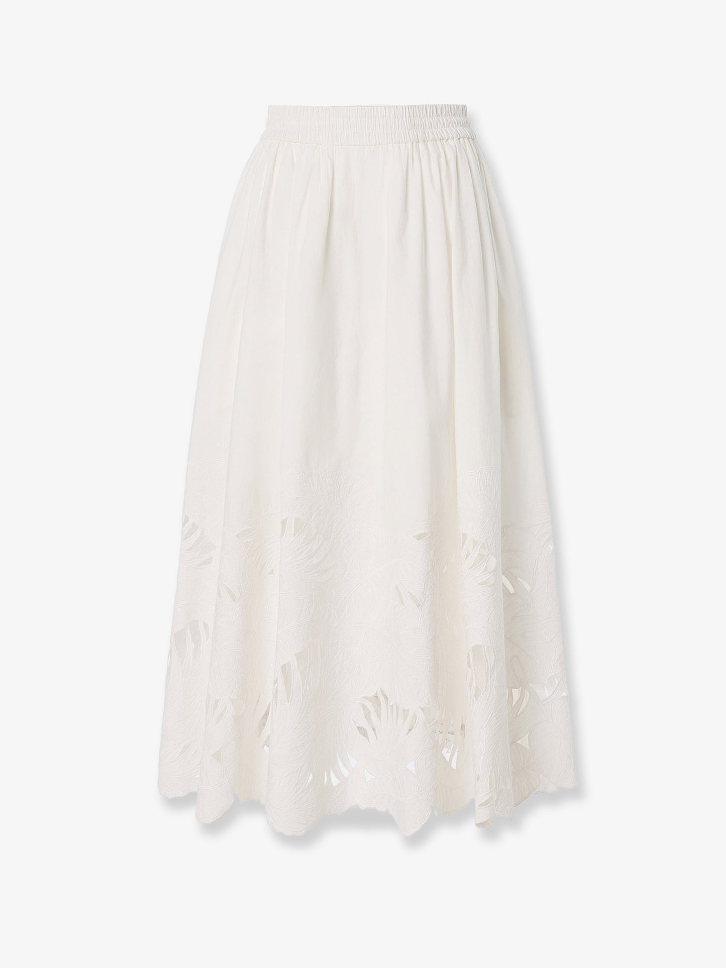 Mahon cotton skirt with embroidered detail on the bottom