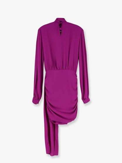 Satin dress with padded shoulders thumbnail