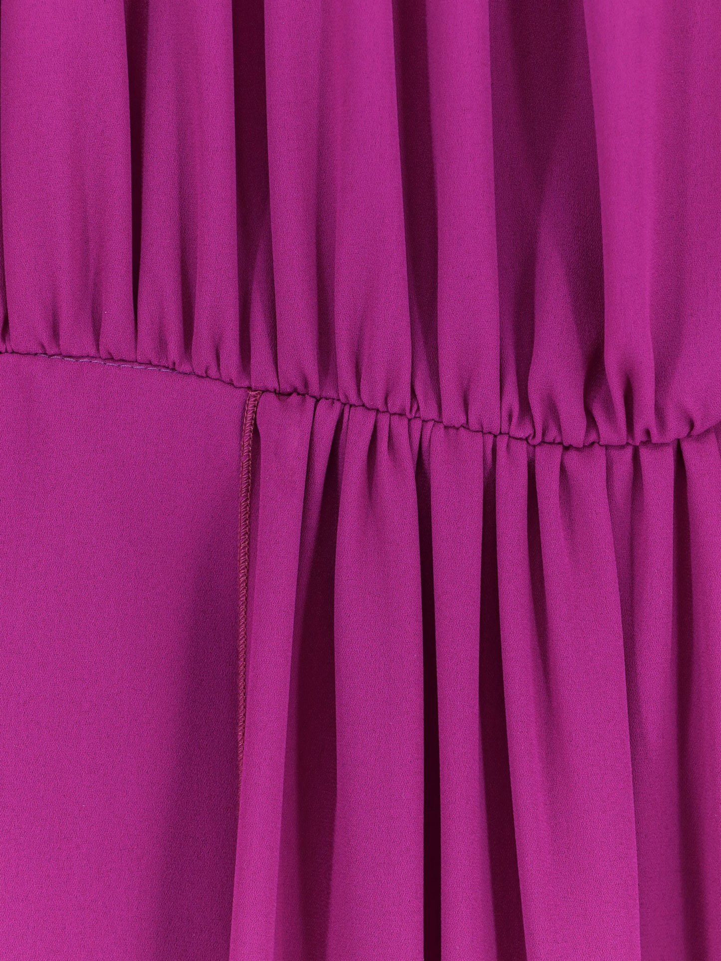 Satin dress with padded shoulders