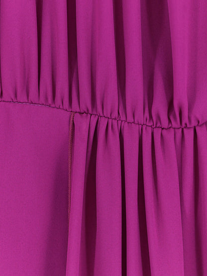Satin dress with padded shoulders thumbnail
