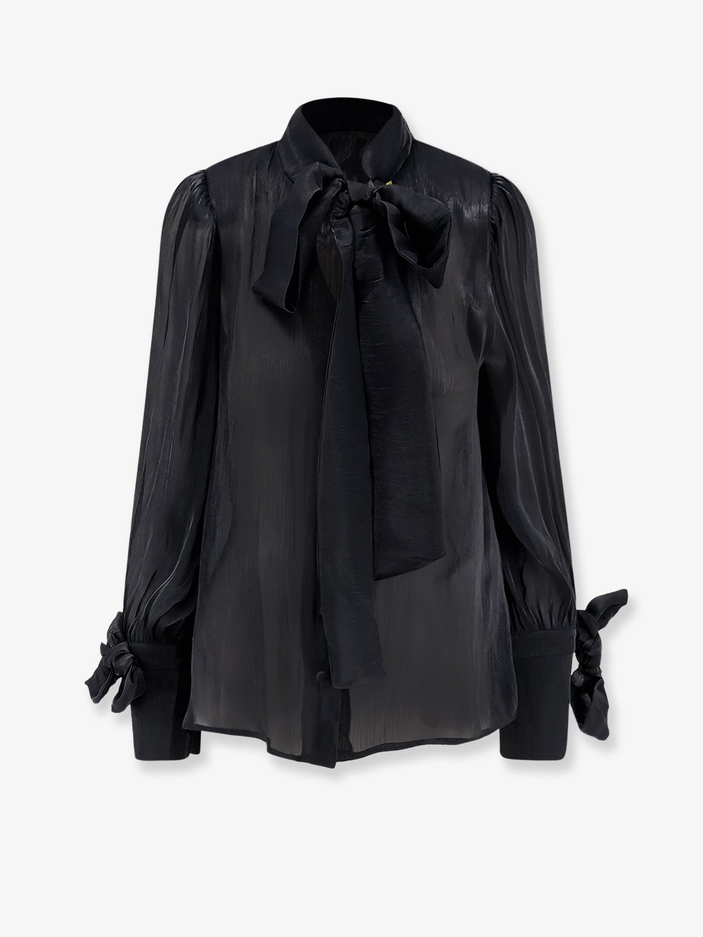 Satin shirt with padded shoulders