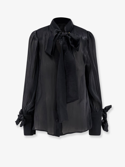 Satin shirt with padded shoulders thumbnail
