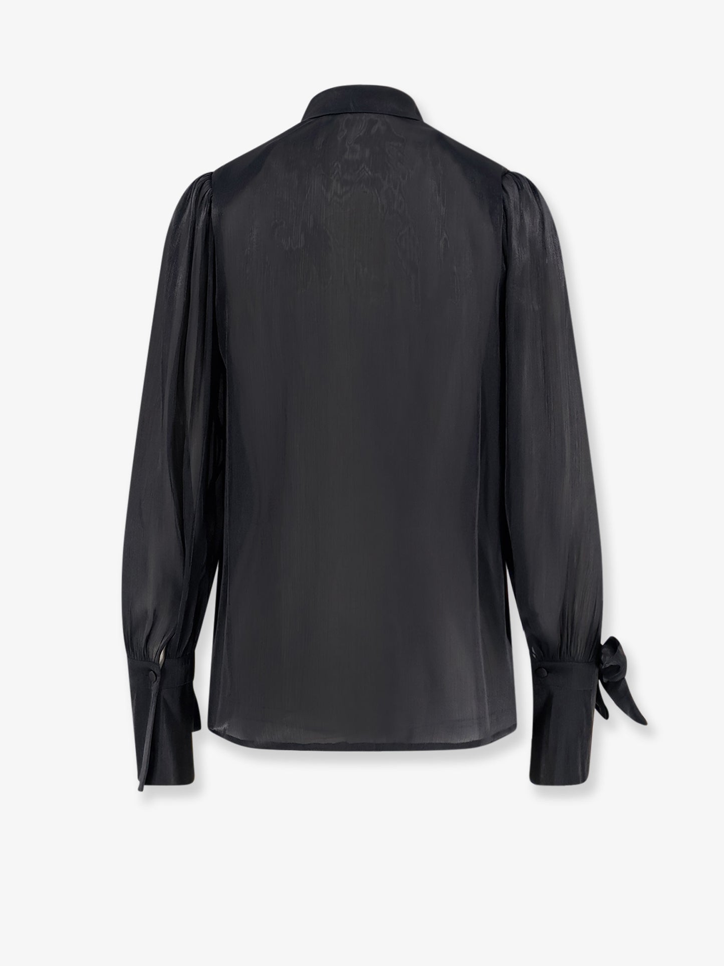 Satin shirt with padded shoulders