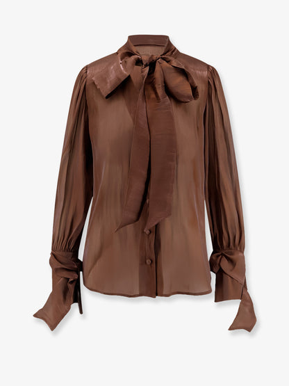 Camicia in satin con spalline imbottite thumbnail