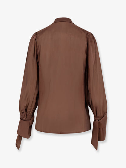 Camicia in satin con spalline imbottite thumbnail