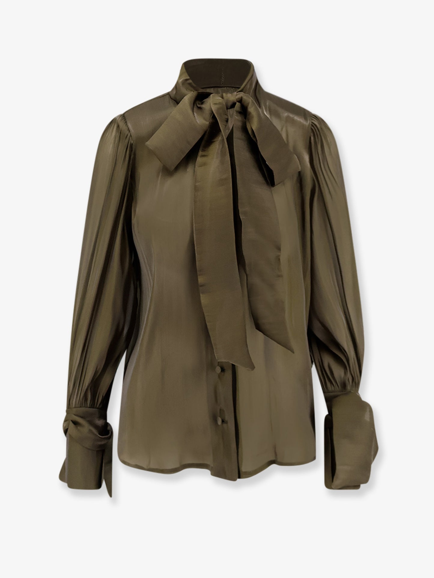 Camicia in satin con spalline imbottite