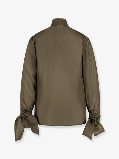 Camicia in satin con spalline imbottite thumbnail