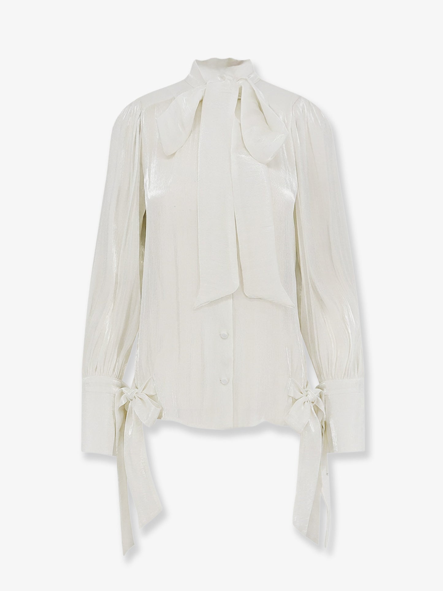 Camicia in satin con spalline imbottite