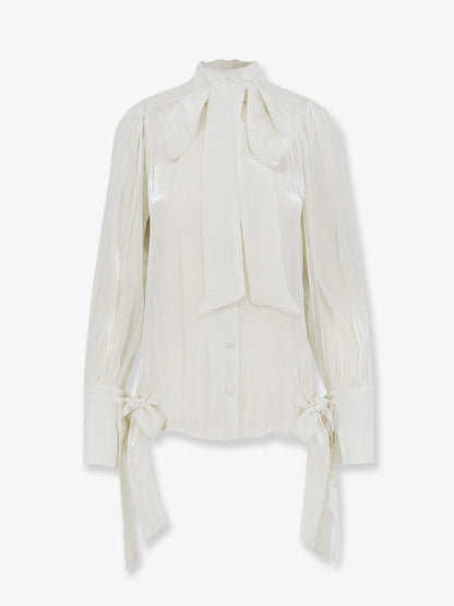 Camicia in satin con spalline imbottite thumbnail