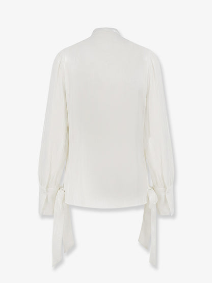 Camicia in satin con spalline imbottite thumbnail