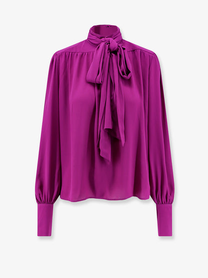 Satin shirt with padded shoulders thumbnail