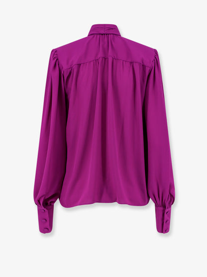 Satin shirt with padded shoulders thumbnail