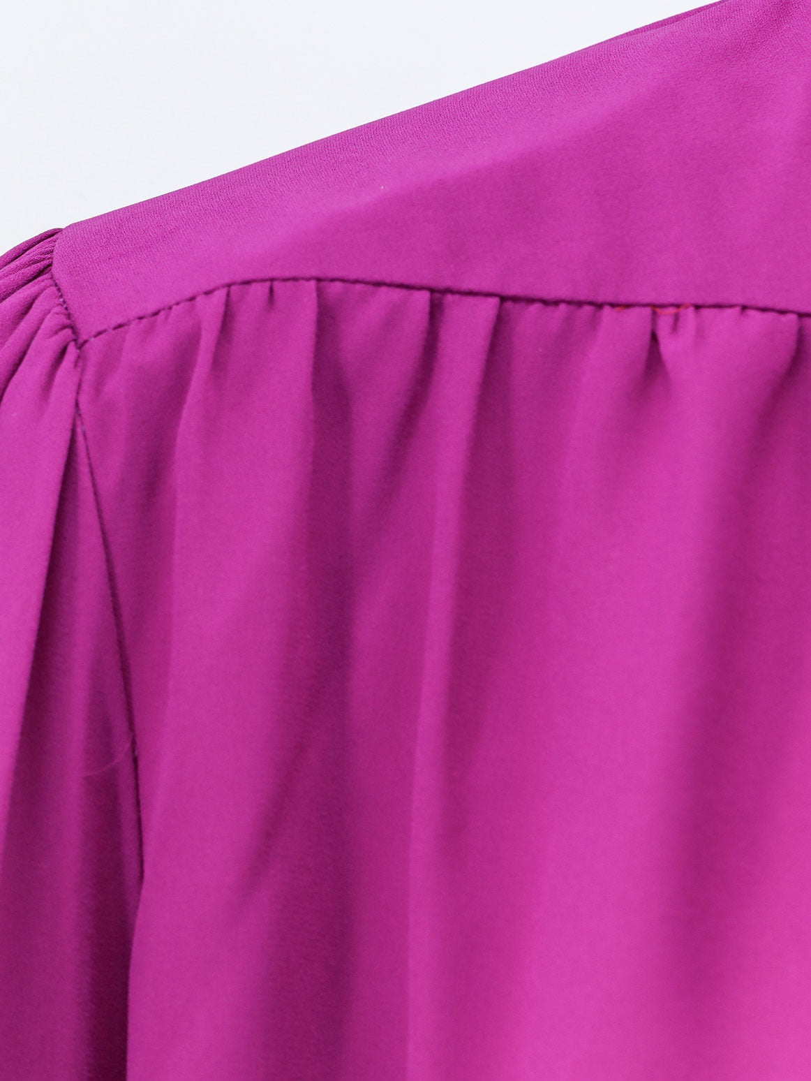 Satin shirt with padded shoulders