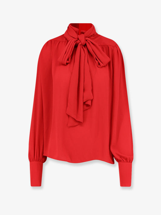 Satin shirt with padded shoulders
