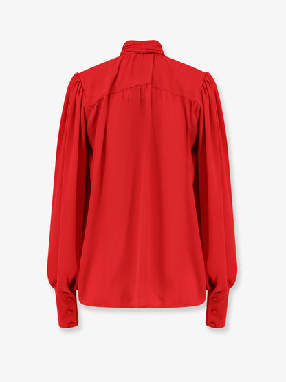 Camicia in satin con spalline imbottite thumbnail