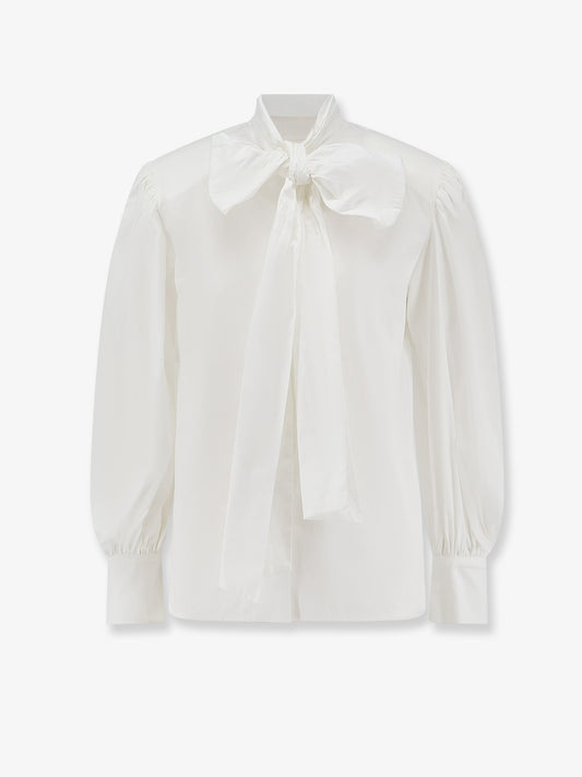 Cotton blend shirt with padded shoulders
