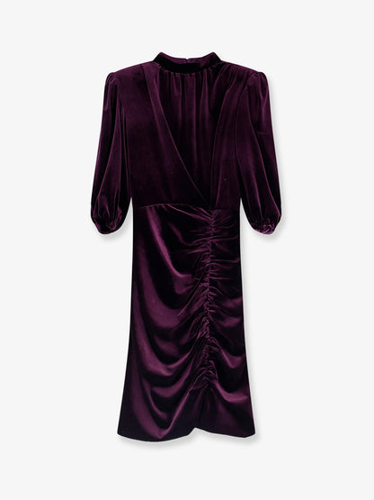 Velvet dress with drapery thumbnail