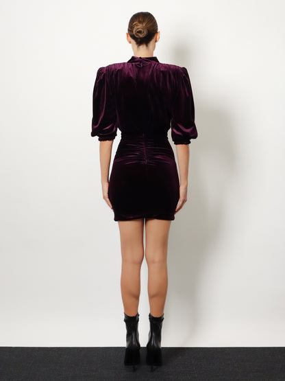 Velvet dress with drapery thumbnail