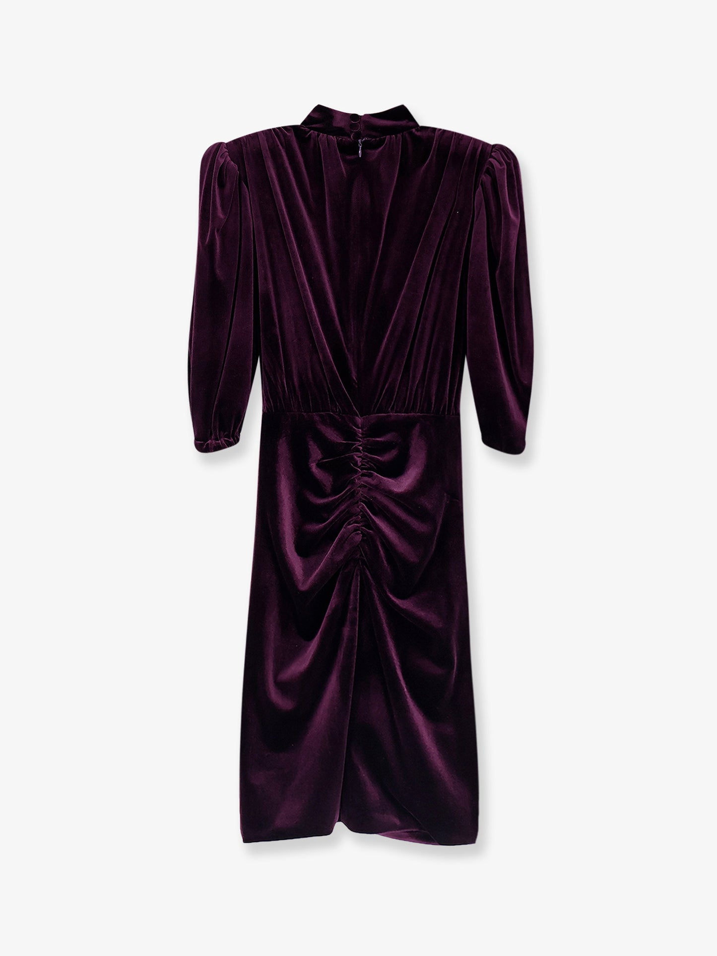 Velvet dress with drapery