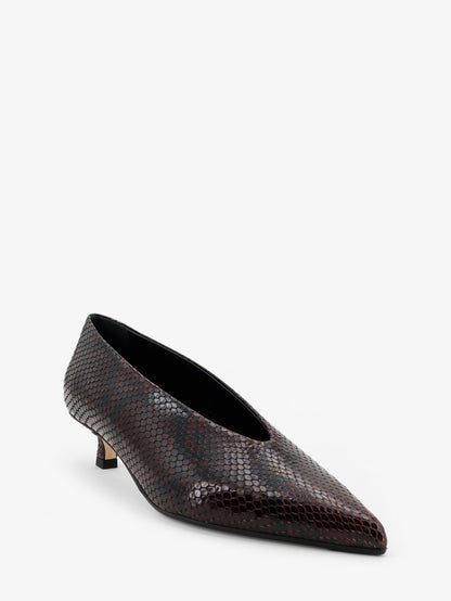 Clara leather décollete with python motif thumbnail