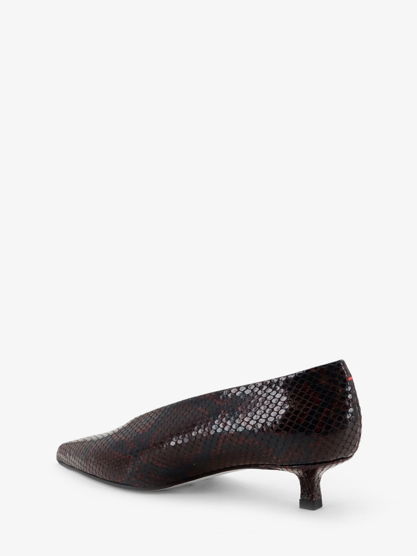 Clara leather décollete with python motif