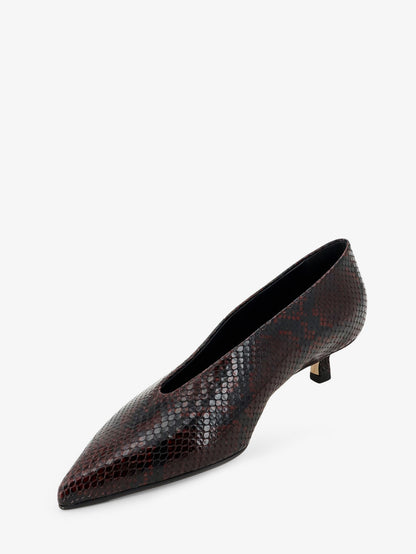 Clara leather décollete with python motif thumbnail