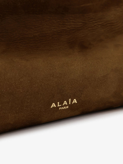 East West leather shoulder bag with engraved logo lettering thumbnail