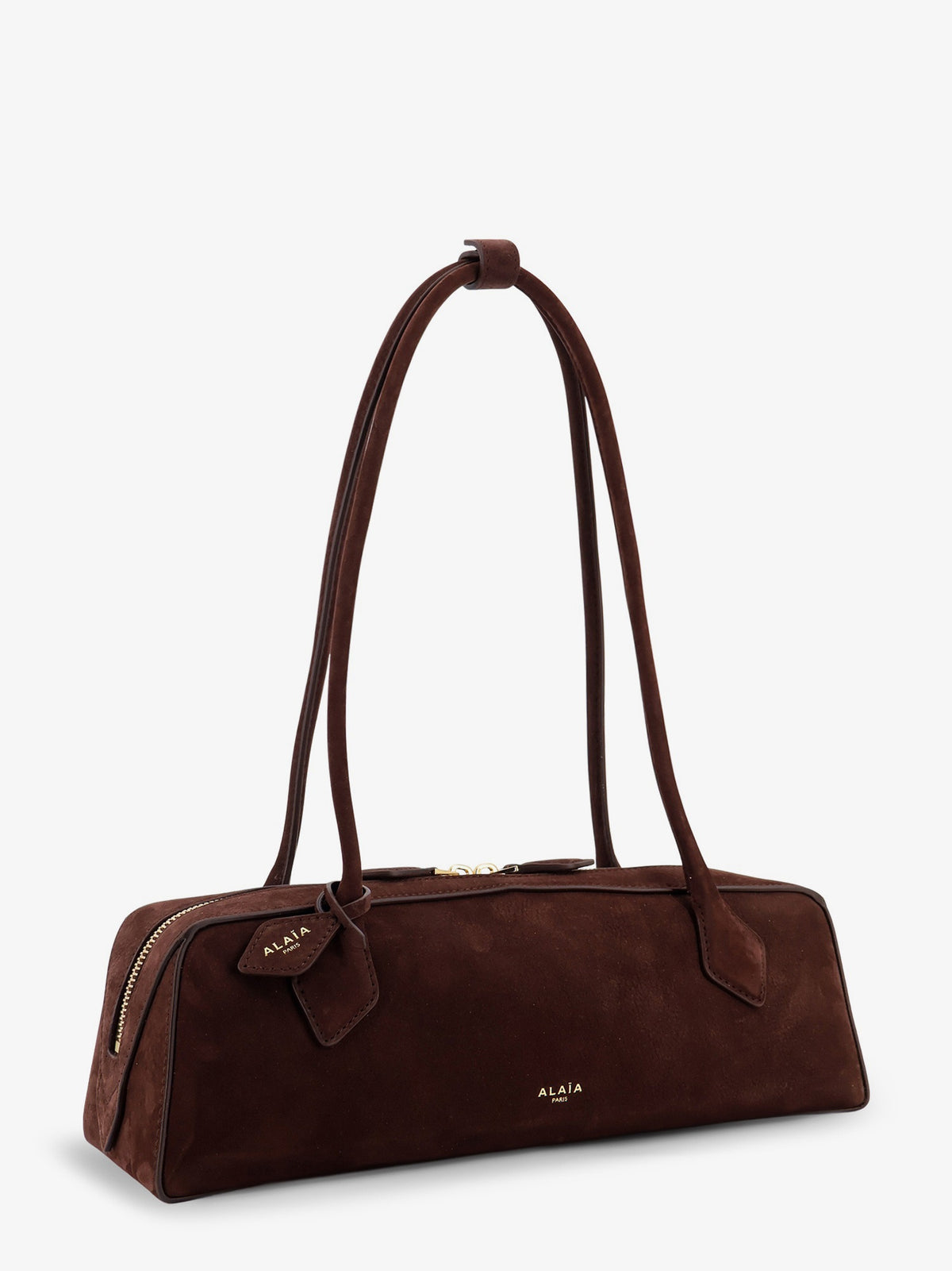 Teckel Medium suede shoulder bag