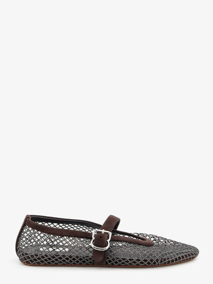 Flat mesh ballet flats with rhinestone detail thumbnail