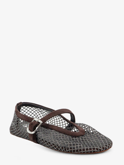 Flat mesh ballet flats with rhinestone detail thumbnail