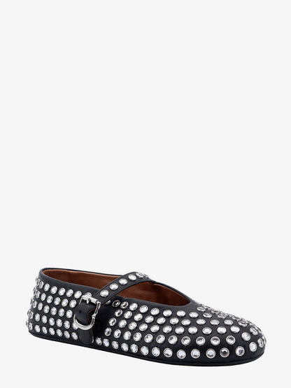 Leather ballet flats with rhinestones thumbnail
