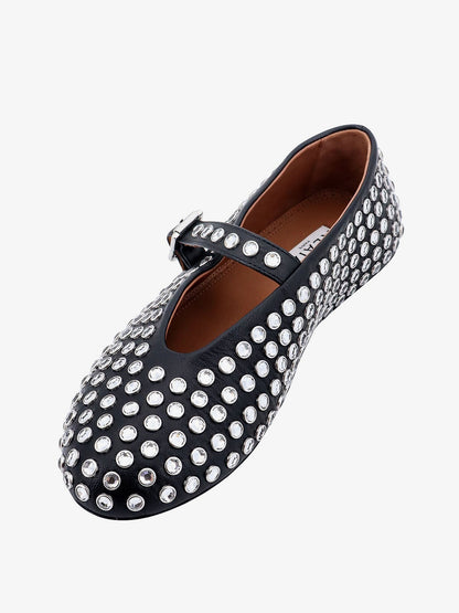 Leather ballet flats with rhinestones thumbnail