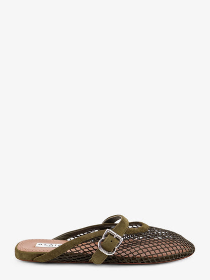 Fishnet mesh and leather sandals thumbnail