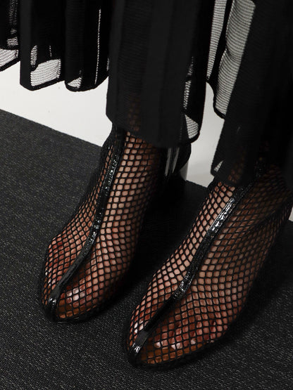 55 mesh and patent leather boots thumbnail