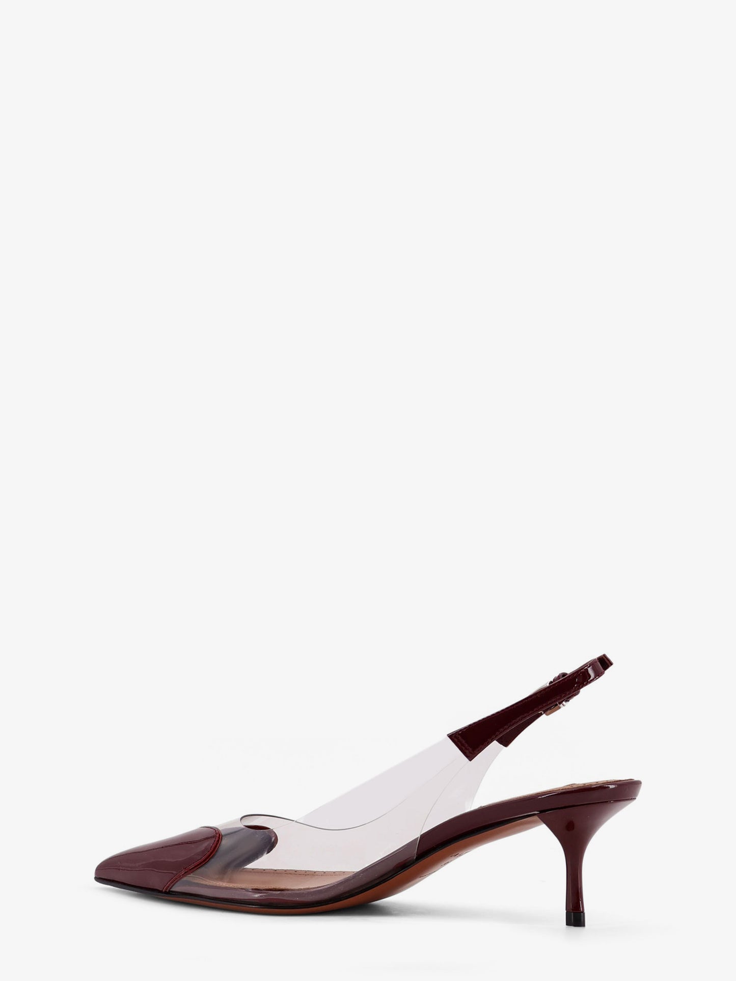 Le Coeur PVC and leather slingback décolleté