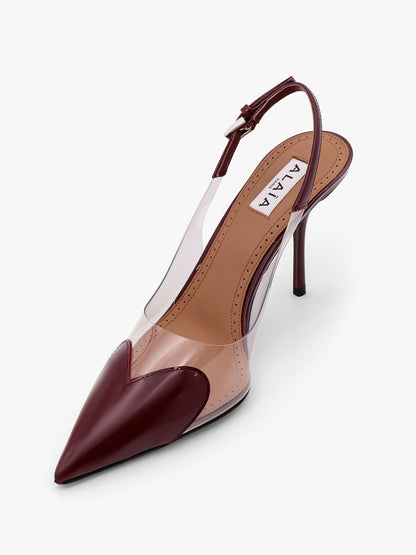 Slingbacks 90 leather and PVC pumps thumbnail