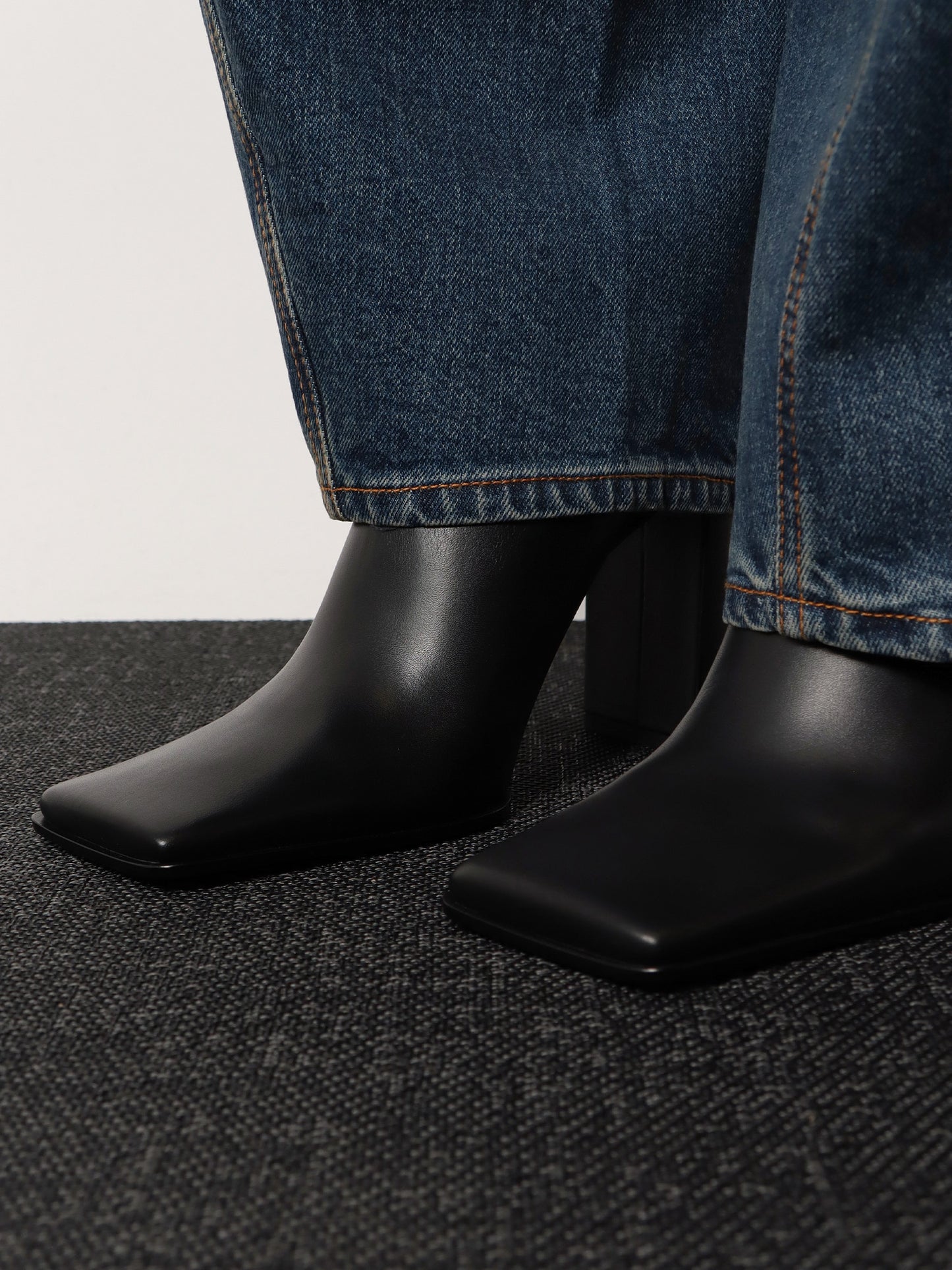 Square Leather Mule