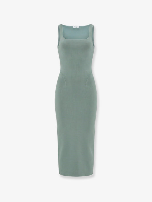 Long silk knit dress