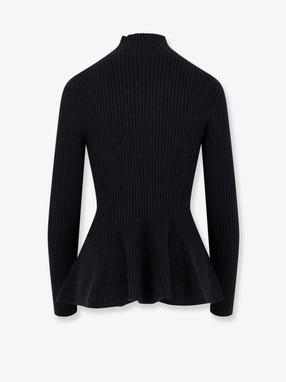 Wool blend sweater with ribbed pattern