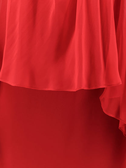 Viscose long dress with voile cape thumbnail