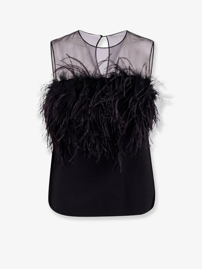 Viscose top with front feather detail thumbnail