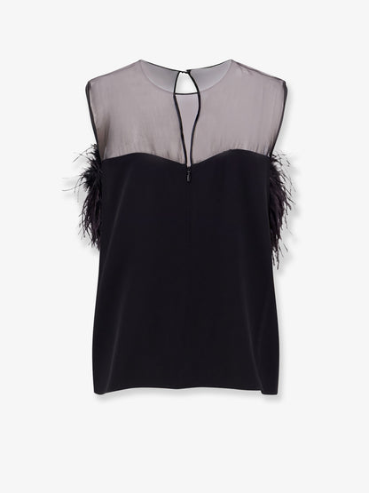 Viscose top with front feather detail thumbnail