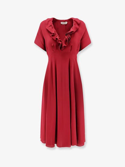 Viscose dress with rouches thumbnail