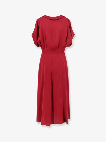 Viscose dress with rouches thumbnail