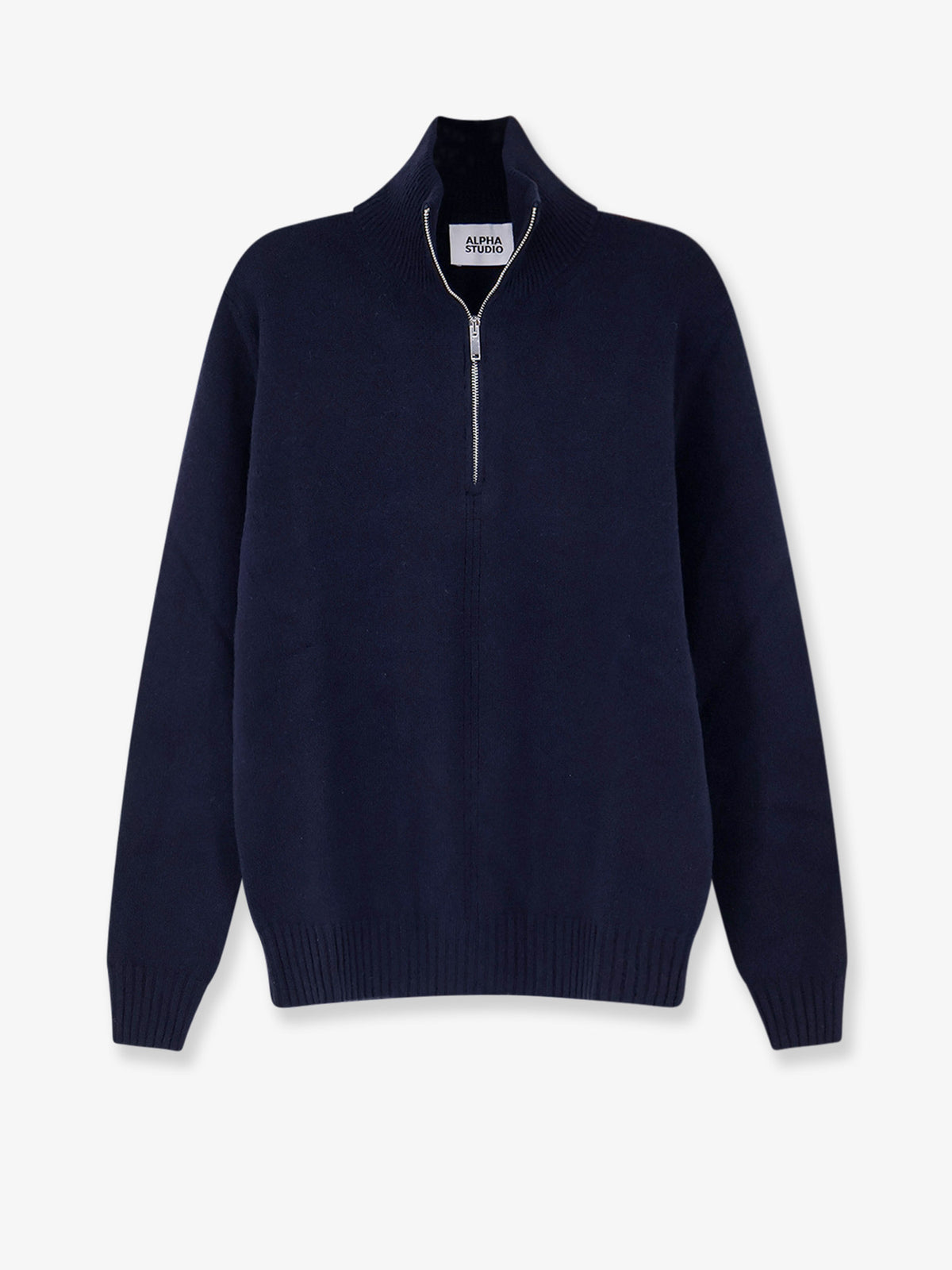 Wool and cashmere half-zip cardigan