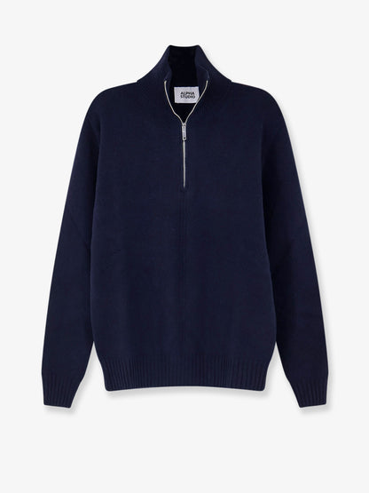 Wool and cashmere half-zip cardigan thumbnail