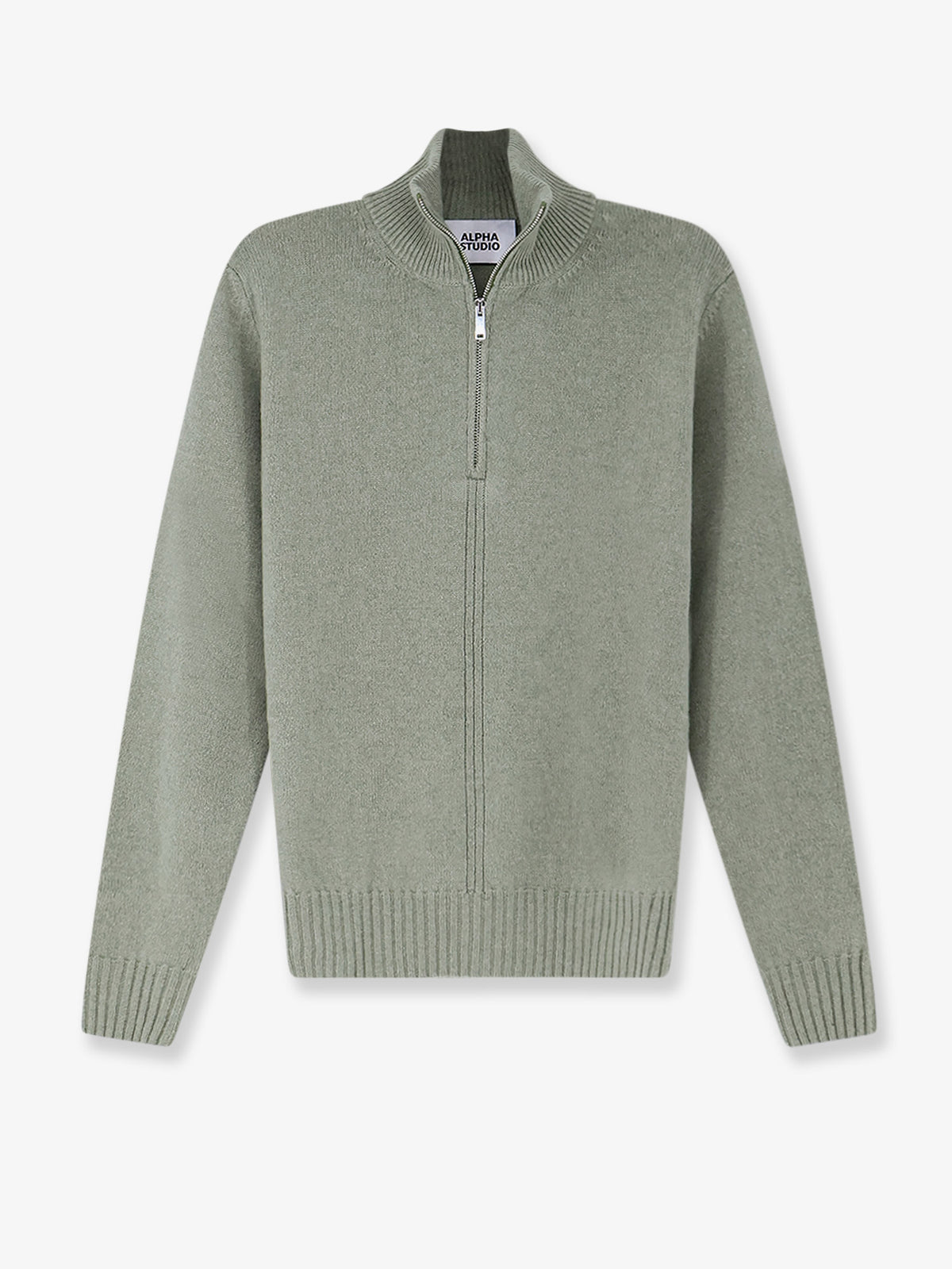 Wool and cashmere half-zip cardigan