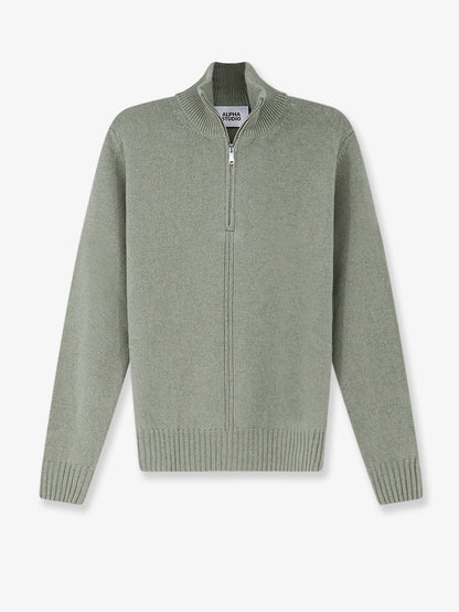 Wool and cashmere half-zip cardigan thumbnail