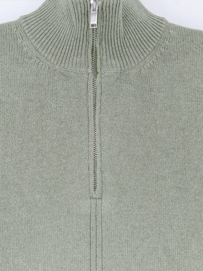 Wool and cashmere half-zip cardigan thumbnail
