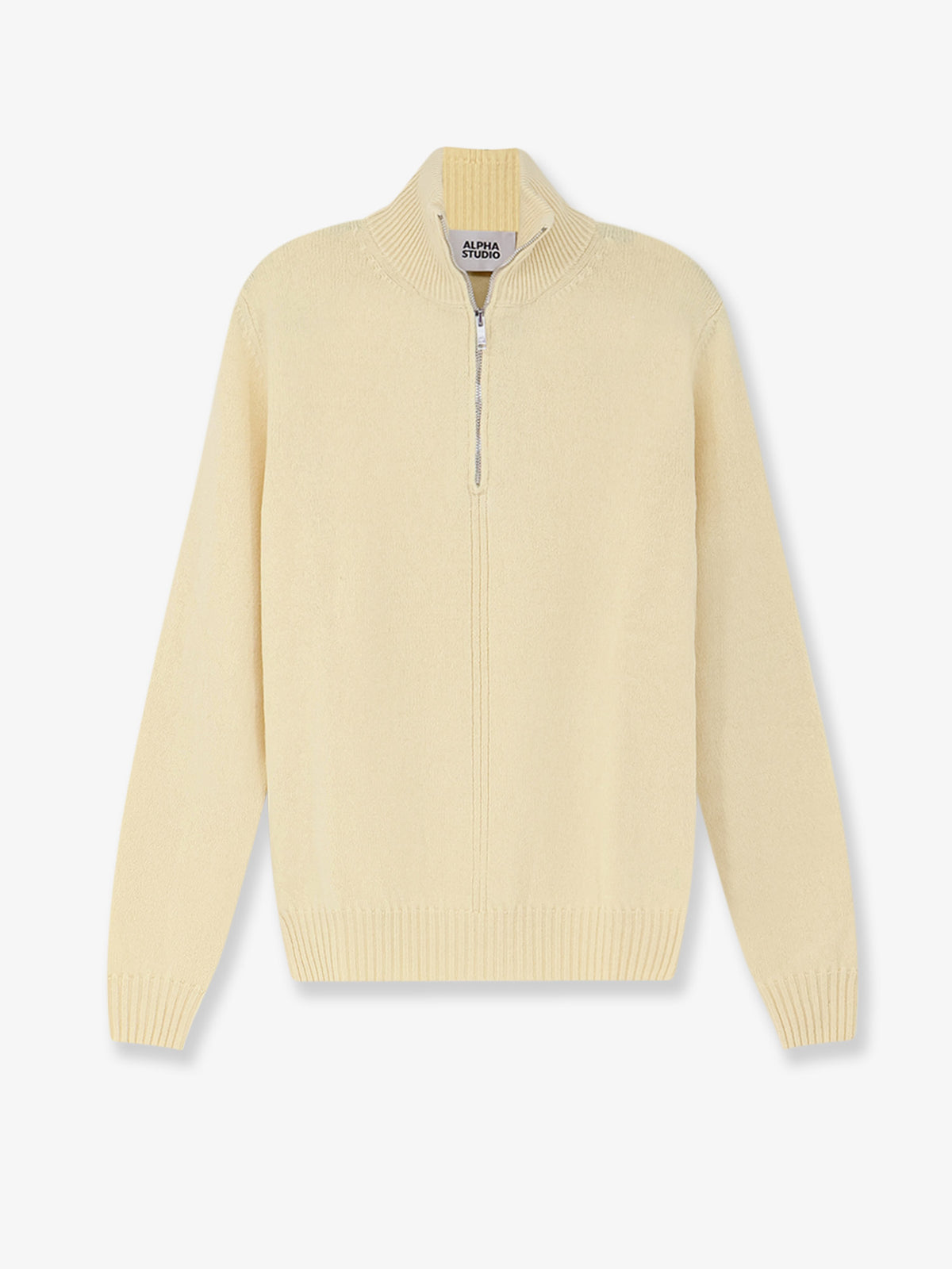 Wool and cashmere half-zip cardigan